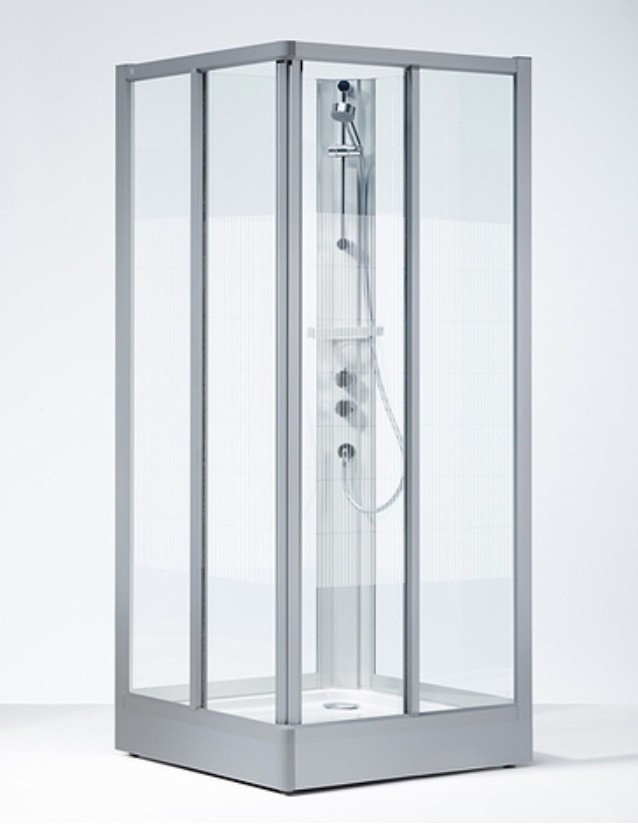 Ifö Duschkabin Solid Rektangulär Komplett SKH NS 900 x 700 STD Med Screentryckt Glas